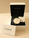 Buy Shop Calvin Klein Even Silver Dial Black Leather Strap Watch for Men - K7B211CY USA Online