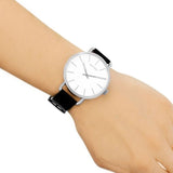Buy Shop Calvin Klein Even Silver Dial Black Leather Strap Watch for Men - K7B211CY USA Online