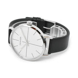 Buy Shop Calvin Klein Even Silver Dial Black Leather Strap Watch for Men - K7B211CY USA Online