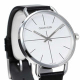 Buy Shop Calvin Klein Even Silver Dial Black Leather Strap Watch for Men - K7B211CY USA Online