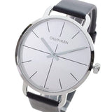 Buy Shop Calvin Klein Even Silver Dial Black Leather Strap Watch for Men - K7B211CY USA Online