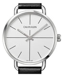 Buy Shop Calvin Klein Even Silver Dial Black Leather Strap Watch for Men - K7B211CY USA Online