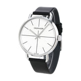 Buy Shop Calvin Klein Even Silver Dial Black Leather Strap Watch for Men - K7B211CY USA Online
