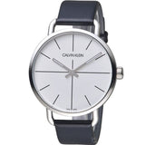 Buy Shop Calvin Klein Even Silver Dial Black Leather Strap Watch for Men - K7B211CY USA Online