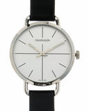 Buy Shop Calvin Klein Even Silver Dial Black Leather Strap Watch for Men - K7B211CY USA Online