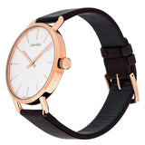 Buy Shop Calvin Klein Even Silver Dial Brown Leather Strap Watch for Men - K7B216G6 USA Online
