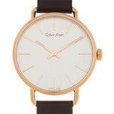Buy Shop Calvin Klein Even Silver Dial Brown Leather Strap Watch for Men - K7B216G6 USA Online