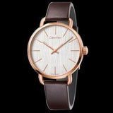 Buy Shop Calvin Klein Even Silver Dial Brown Leather Strap Watch for Men - K7B216G6 USA Online