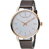 Buy Shop Calvin Klein Even Silver Dial Brown Leather Strap Watch for Men - K7B216G6 USA Online