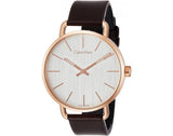 Buy Shop Calvin Klein Even Silver Dial Brown Leather Strap Watch for Men - K7B216G6 USA Online