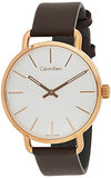 Buy Shop Calvin Klein Even Silver Dial Brown Leather Strap Watch for Men - K7B216G6 USA Online