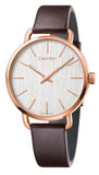 Buy Shop Calvin Klein Even Silver Dial Brown Leather Strap Watch for Men - K7B216G6 USA Online