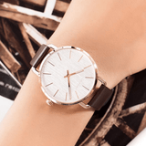 Calvin Klein Even Silver Dial Brown Leather Strap Watch for Men - K7B216G6