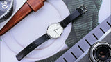 Buy Shop Calvin Klein Even White Dial Black Leather Strap Watch for Women - K7B211C6 USA Online