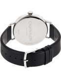 Buy Shop Calvin Klein Even White Dial Black Leather Strap Watch for Women - K7B211C6 USA Online