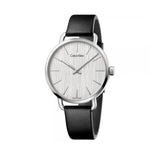 Buy Shop Calvin Klein Even White Dial Black Leather Strap Watch for Women - K7B211C6 USA Online