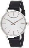 Buy Shop Calvin Klein Even White Dial Black Leather Strap Watch for Women - K7B211C6 USA Online