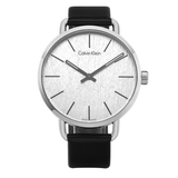 Buy Shop Calvin Klein Even White Dial Black Leather Strap Watch for Women - K7B211C6 USA Online