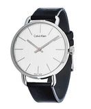 Buy Shop Calvin Klein Even White Dial Black Leather Strap Watch for Women - K7B211C6 USA Online