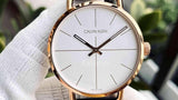 Buy Shop Calvin Klein Even White Dial Black Leather Strap Watch for Women - K7B216C6 USA Online
