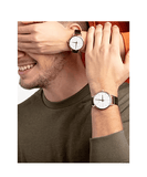 Buy Shop Calvin Klein Even White Dial Black Leather Strap Watch for Women - K7B216C6 USA Online