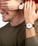 Buy Shop Calvin Klein Even White Dial Black Leather Strap Watch for Women - K7B216C6 USA Online