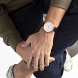 Buy Shop Calvin Klein Even White Dial Black Leather Strap Watch for Women - K7B216C6 USA Online