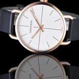 Buy Shop Calvin Klein Even White Dial Black Leather Strap Watch for Women - K7B216C6 USA Online