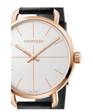 Buy Shop Calvin Klein Even White Dial Black Leather Strap Watch for Women - K7B216C6 USA Online