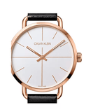 Buy Shop Calvin Klein Even White Dial Black Leather Strap Watch for Women - K7B216C6 USA Online