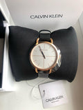 Buy Shop Calvin Klein Even White Dial Black Leather Strap Watch for Women - K7B236C6 USA Online