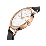 Buy Shop Calvin Klein Even White Dial Black Leather Strap Watch for Women - K7B236C6 USA Online