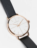 Buy Shop Calvin Klein Even White Dial Black Leather Strap Watch for Women - K7B236C6 USA Online
