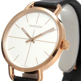 Buy Shop Calvin Klein Even White Dial Black Leather Strap Watch for Women - K7B236C6 USA Online