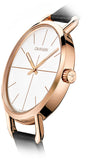 Buy Shop Calvin Klein Even White Dial Black Leather Strap Watch for Women - K7B236C6 USA Online