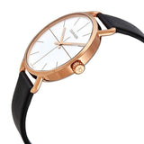 Buy Shop Calvin Klein Even White Dial Black Leather Strap Watch for Women - K7B236C6 USA Online