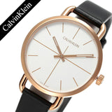 Buy Shop Calvin Klein Even White Dial Black Leather Strap Watch for Women - K7B236C6 USA Online