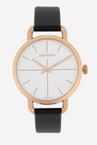 Buy Shop Calvin Klein Even White Dial Black Leather Strap Watch for Women - K7B236C6 USA Online