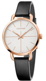 Buy Shop Calvin Klein Even White Dial Black Leather Strap Watch for Women - K7B236C6 USA Online