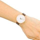 Buy Shop Calvin Klein Even White Dial Brown Leather Strap Watch for Women - K7B236G6 USA Online