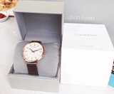 Buy Shop Calvin Klein Even White Dial Brown Leather Strap Watch for Women - K7B236G6 USA Online