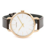 Buy Shop Calvin Klein Even White Dial Brown Leather Strap Watch for Women - K7B236G6 USA Online