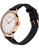 Buy Shop Calvin Klein Even White Dial Brown Leather Strap Watch for Women - K7B236G6 USA Online