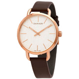 Buy Shop Calvin Klein Even White Dial Brown Leather Strap Watch for Women - K7B236G6 USA Online