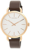 Buy Shop Calvin Klein Even White Dial Brown Leather Strap Watch for Women - K7B236G6 USA Online