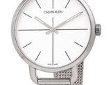 Buy Shop Calvin Klein Even White Dial Silver Mesh Bracelet Watch for Women - K7B23126 USA Online