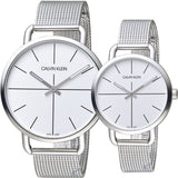 Buy Shop Calvin Klein Even White Dial Silver Mesh Bracelet Watch for Women - K7B23126 USA Online