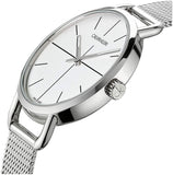 Buy Shop Calvin Klein Even White Dial Silver Mesh Bracelet Watch for Women - K7B23126 USA Online