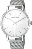 Buy Shop Calvin Klein Even White Dial Silver Mesh Bracelet Watch for Women - K7B23126 USA Online