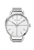 Buy Shop Calvin Klein Even White Dial Silver Mesh Bracelet Watch for Women - K7B23126 USA Online